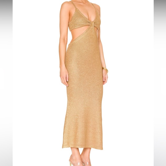 Cult Gaia Serena Knit Dress Gold - Picture 2 of 4